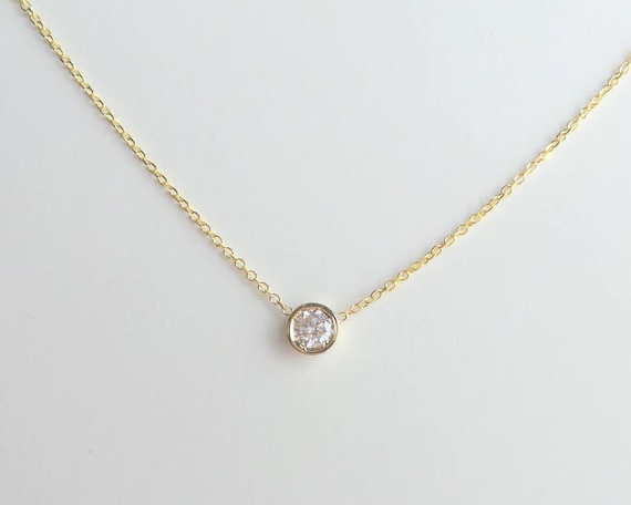 Diamond Bezel Pendant Necklace