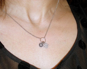 Evil Eye Hamsa Charm Necklace with adjustable chain