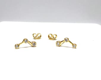 Constellation Earrings / Diamond Constellation Earrings / 14k Gold Constellation Earrings / Zodiac Earring / Constellation Ear Climber