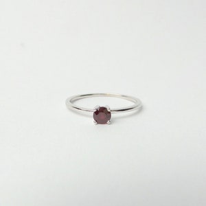 Dainty 14k White Gold Ruby Ring: July Birthstone