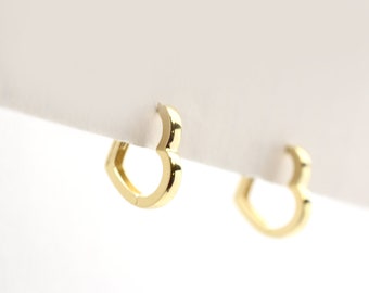 Heart Earrings (Pair) / 14k Gold Heart Earrings / Dangling Heart Earrings / Open Heart Earrings / Everyday lightweight Heart Earrings