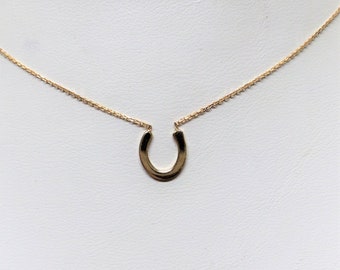 Horseshoe Necklace / 14k Rose Gold HorseShoe Necklace  / Gold Horseshoe Pendant /  Solid Gold Horseshoe Necklace / Good Fortune / Luck Charm