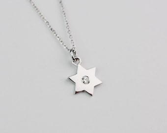 Star of David Necklace / 14k Gold Star of David Pendant / Diamond Star of David / 14k Star of David Necklace / Dainty  Star of David