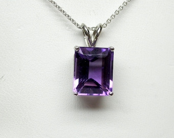 Amethyst Necklace Sterling Silver/ Genuine Amethyst Necklace/ Silver Amethyst Necklace/ February Birthstone Necklace/ Amethyst Gemstone