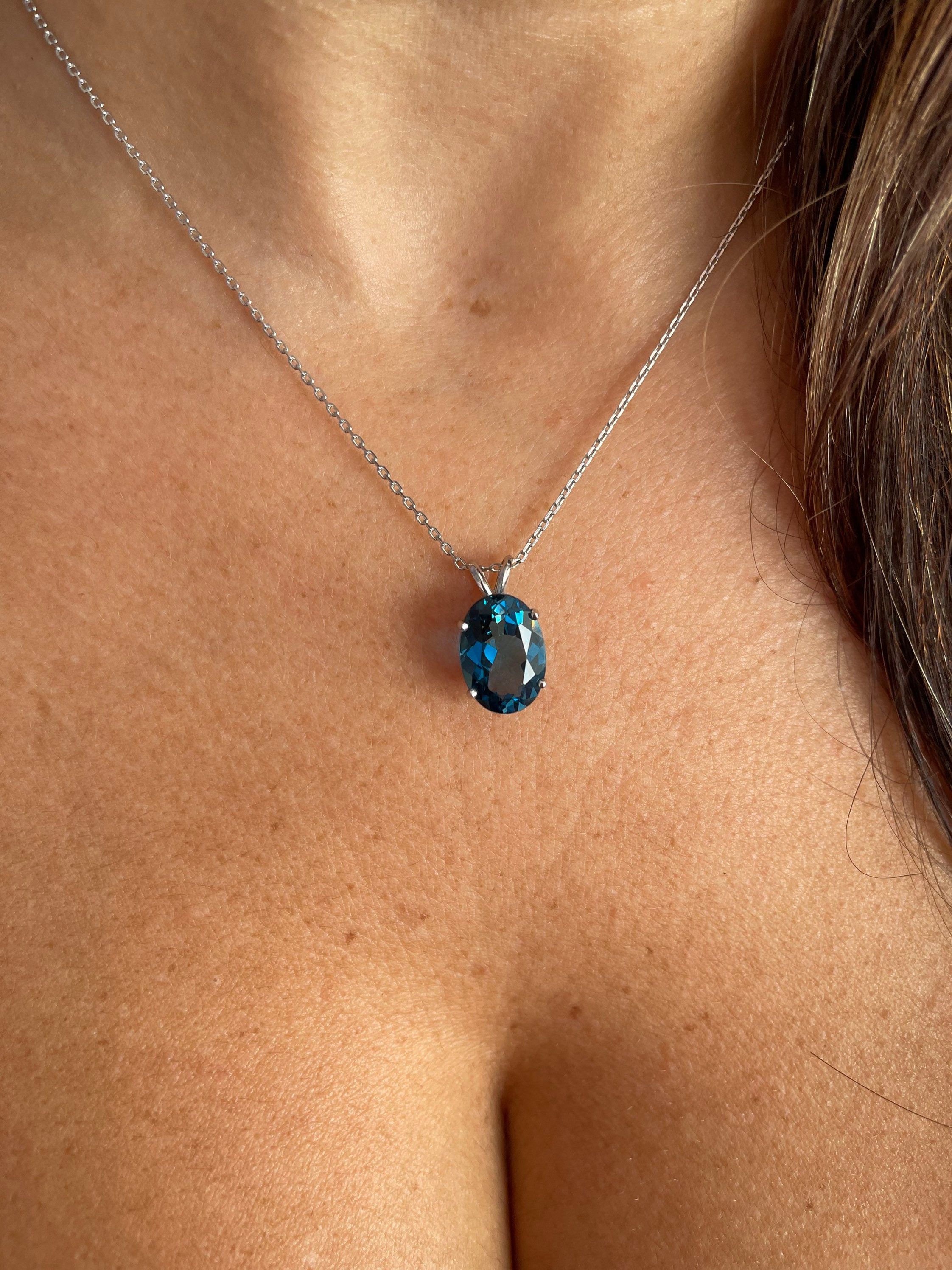 London blue on sale topaz necklace