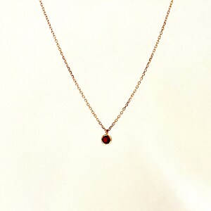 Ruby Necklace / 14k Gold Ruby Necklace 3mm / Ruby Solitaire Necklace ...