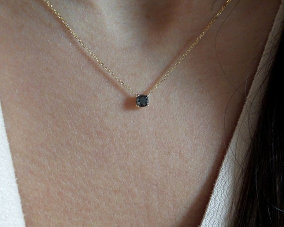 SparkEve Gold Chain Necklace with Black Swan Pendant, Black Jewelry for Women