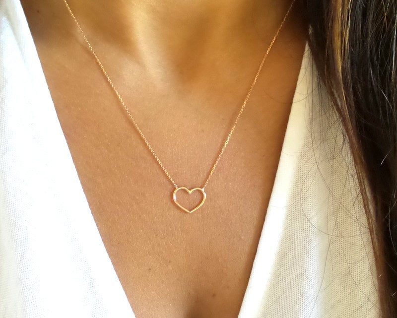 Heart Necklace / 14k Rose Gold Heart 