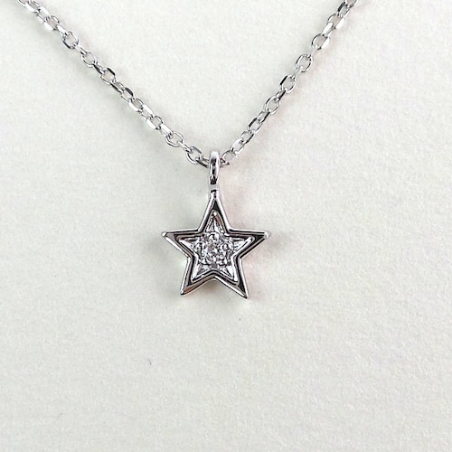 Star Necklace / Diamond Star Necklace / 14k White Gold Star - Etsy