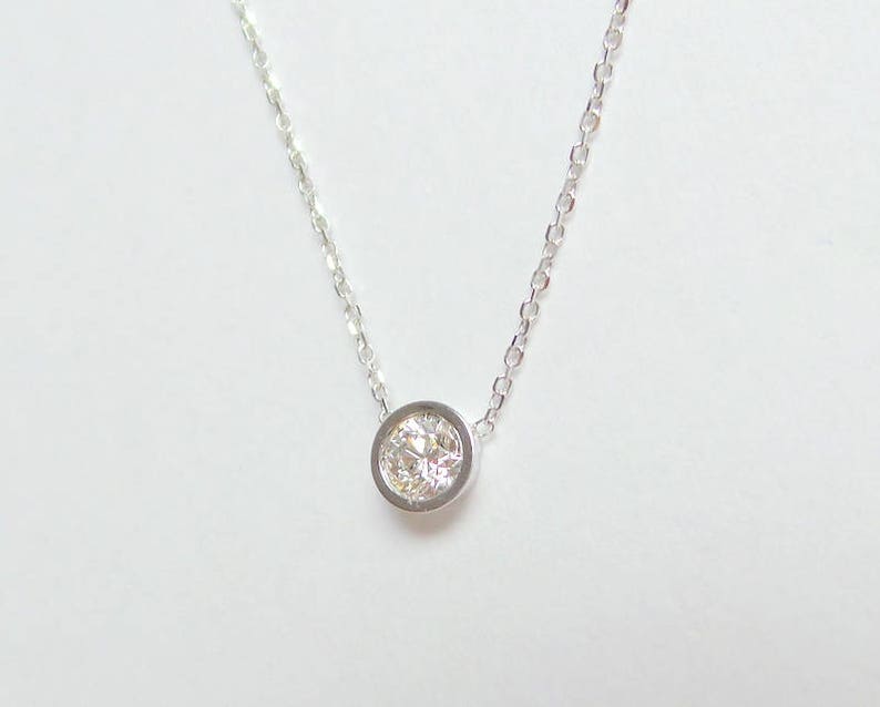DIAMOND SOLITAIRE BEZEL SET NECKLACE 14K ROSE GOLD 0.03CT SI1 Clarity G COLOR DIAMOND SOLITAIRE BEZEL SET NECKLACE 14K ROSE GOLD 0.03CT SI1 Clarity G COLOR