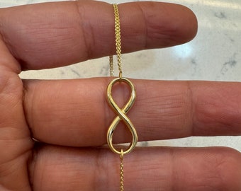Infinity Bracelet / 14k White Gold Infinty Bracelet / Gold Infinity Bracelet / Dainty Infinity Bracelet / Love Bracelet / Valentines Gift