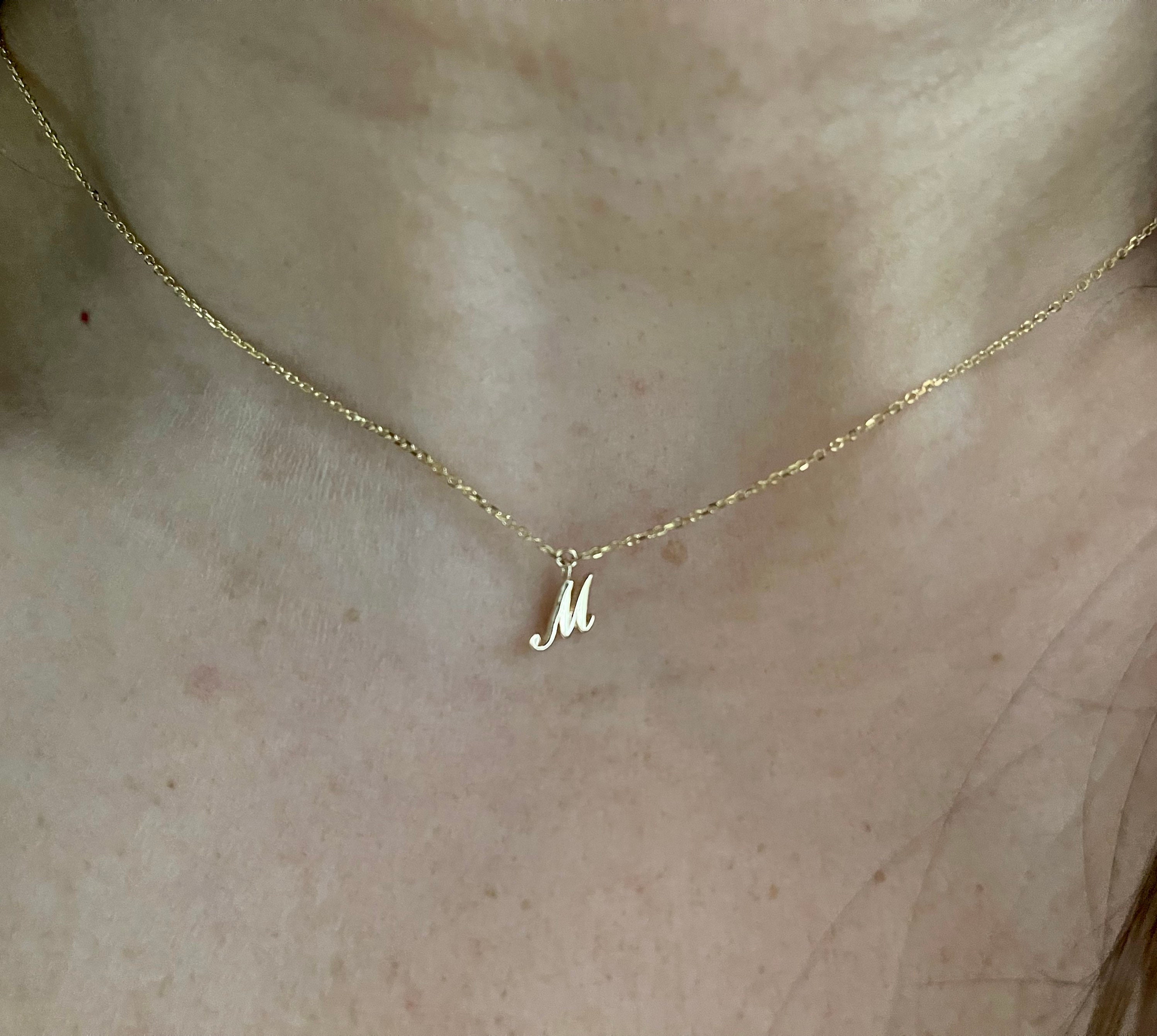 LOVE Letter Station Necklace in 10K Gold - 20