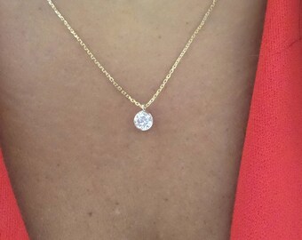 14k Gold Diamond Necklace 0.50ct 