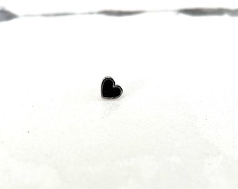●SCALETTO● SETSilver925 SDJ001 Mini Black Heart Earrings Black Heart Earrings | Swarovski | Sterling Silver - Black