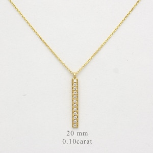 14k Yellow Gold Diamond Bar Necklace: Dainty Handmade Jewelry