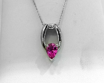 Pink Topaz Necklace / Sterling Silver Pink Topaz Necklace / Pink Topaz Pendant 1.25ct / Bridal Gift