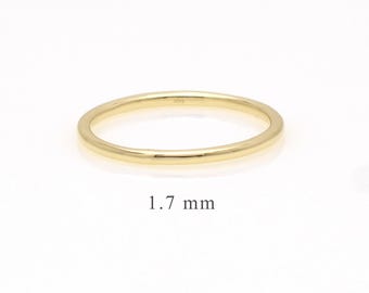14k Yellow Gold Wedding band / Simple Gold Ring 1.7 mm / Everyday Gold Ring / 14k Gold  Stackable Wedding Band / solid gold ring