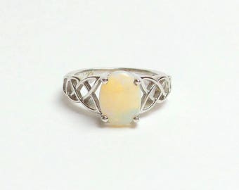 Natural Opal Ring/ Opal Engagement ring/ Solitaire Opal  Ring/ Alternative Opal Ring Sterling Silver/ Silver Opal Ring 925/ Opal Engagement