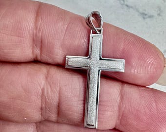 14k Gold Cross Pendant, Large Religious Cross Charm, Unisex Communion, Confirmation,Baptism Jewelry