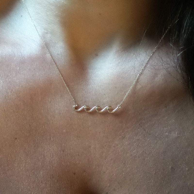 Wave Initial Necklace