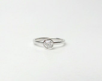Diamond Engagement Ring 0.50ct SI2 Clarity G Color / Diamond Ring / 14k Gold Diamond Ring  / Dainty Diamond Bezel Ring  / Solitaire Diamond