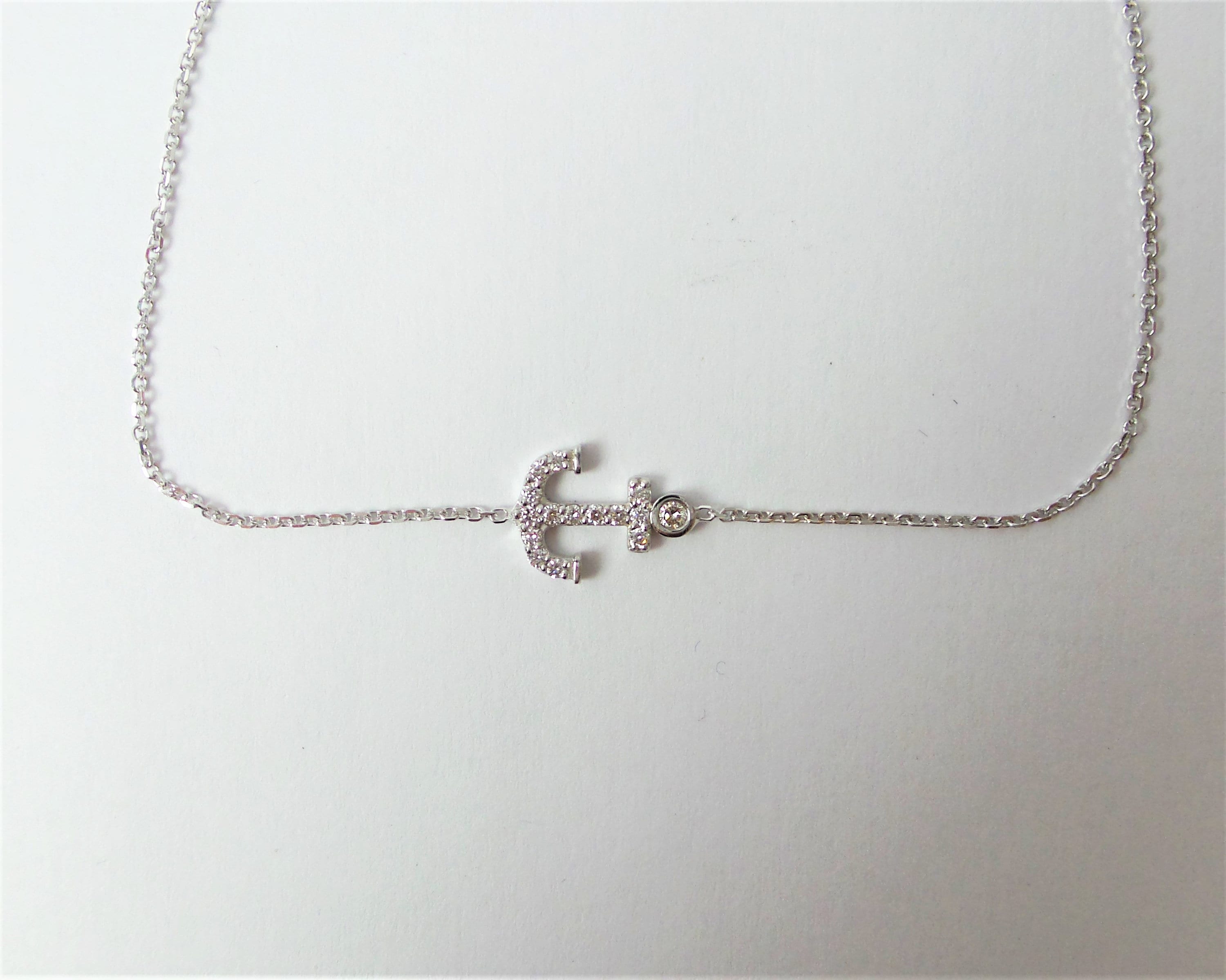 White gold shop anchor bracelet
