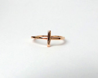 Cross Ring / 14k Rose Gold Cross Ring / Gold Cross Ring / Communion Gift / Confirmation Gift / Graduation Gift / Religious Cross Ring