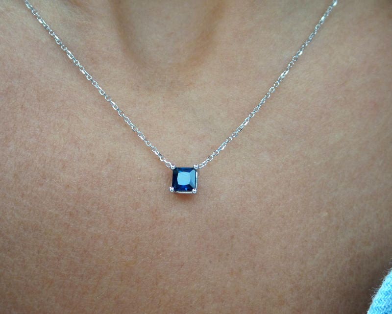silver sapphire necklace silver sapphire necklace