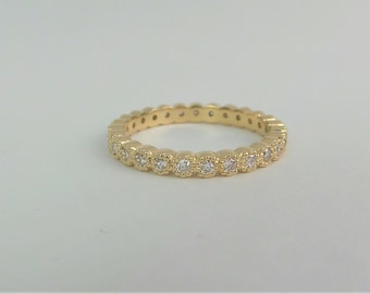 Diamond Eternity Ring / Diamond Wedding Ring / Diamond Stackable Eternity Ring / 14k Gold Diamond Eternity Band