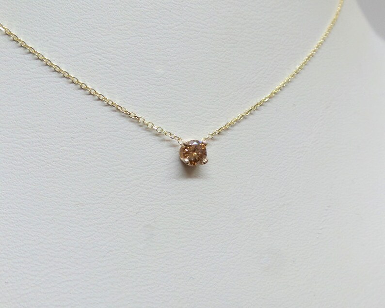 Chocolate Diamond Necklace / 14k Gold Chocolate Diamond Etsy
