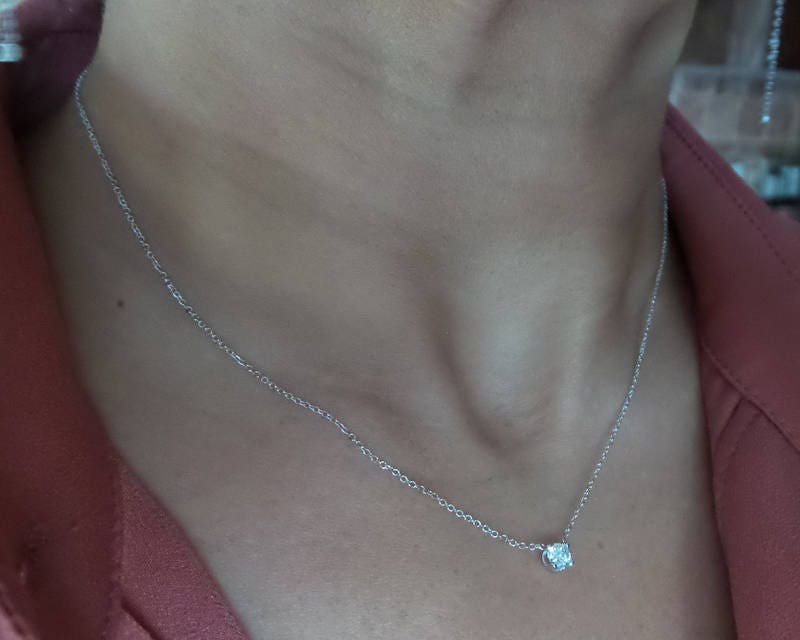 Solitaire Diamond Necklace I Dainty Jewellery I Safana Jewellery
