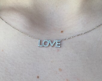 Diamond Initial Necklace / Diamond Letter Necklace / 14k Gold Personalized Necklace / Dainty Initial Diamond Necklace / Gold Diamond Letter