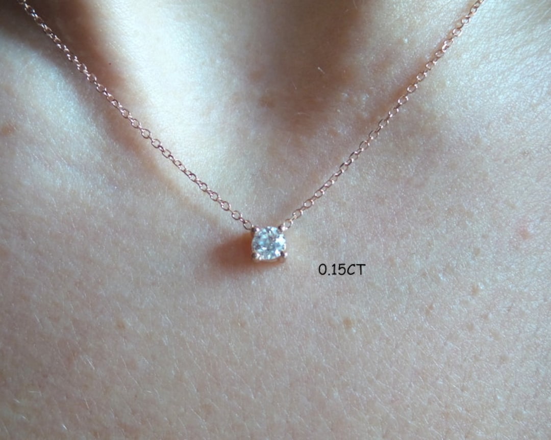 Channel-Set Diamond Scatter Necklace 14K Rose Gold