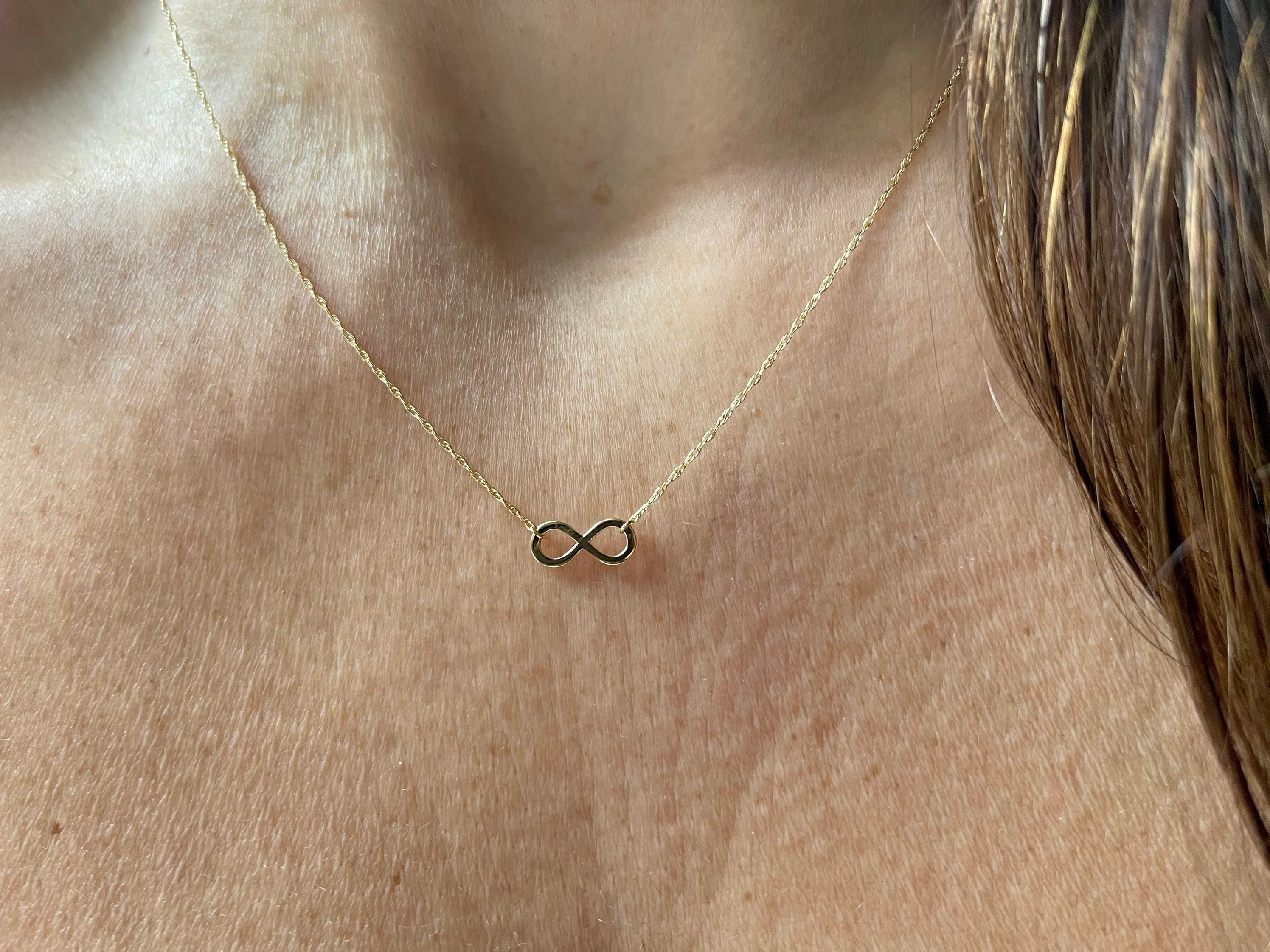  Gold Infinity Love Pendant Necklace for Women Girls