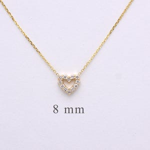 14k gold Diamond Heart Necklace / small Heart Necklace / Minimalistic Diamond Heart Necklace / Mothers Day /  14k Gold Diamond Heart /Love