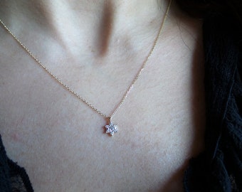 Star of David Necklace / Diamond Star of David Necklace / Gold Star of David Necklace / 14k Gold Star of David / Dainty Star of David