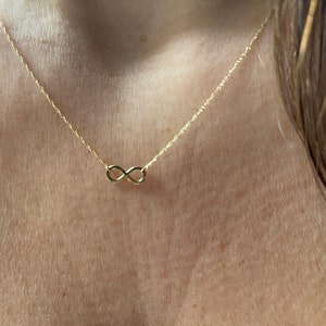 14k Gold Infinity Necklace: Minimalist Love Pendant