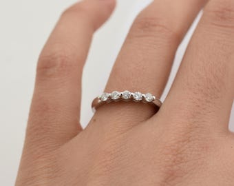 stackable diamond wedding band / 14k solid gold 0.25 carat natural diamonds / ladies bridal wedding ring