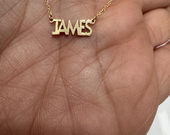 Personalized 14k Gold Name Necklace: Custom Handmade Jewelry