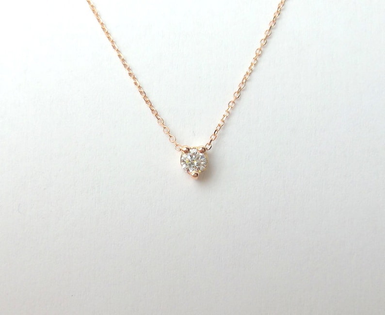 Diamond Necklace / 14k Gold Diamond Sliding Necklace / - Etsy