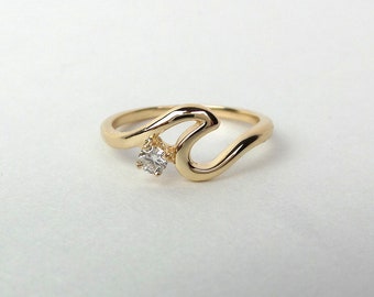 Wave Ring Gold Wave Ring Diamond Wave Ring 14k Gold Wave