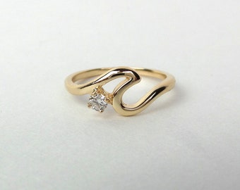 Welle Ring / Gold Welle Ring / Diamant Welle Ring / 14k Gold Welle Ring / Strand Schmuck Welle Ring / Surfers Oceans Ring