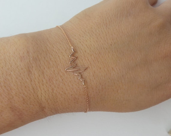 Rose gold store heartbeat bracelet