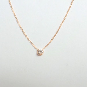 Diamond Solitaire Necklace / 14k Gold Diamond Necklace / Floating Diamond Necklace / Dainty Diamond Solitaire Necklace / Prong Set Diamond