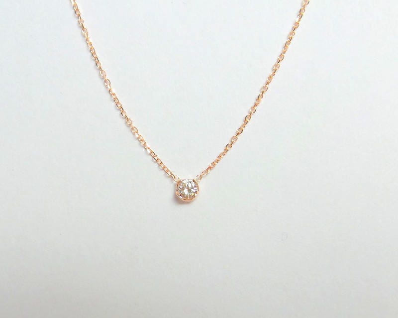 14k single floating diamond necklace sfn | Mystique Jewelers | Alexandria,  VA