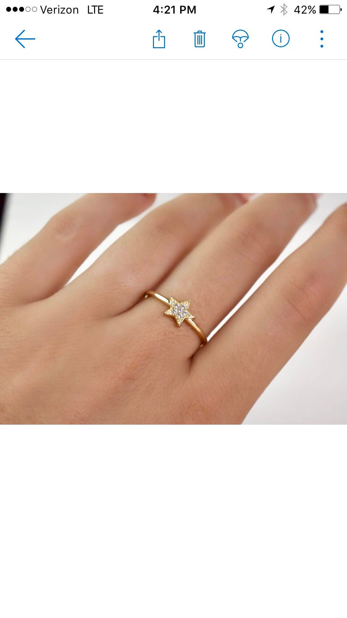 Star Ring / 14k Gold Star Ring / Diamond Star Ring / Delicate Etsy