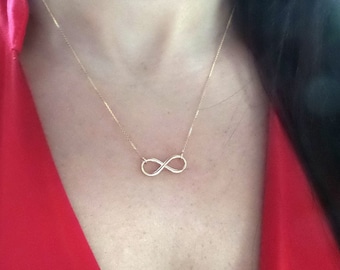 Infinity Necklace / 14k Gold Infinty Necklace / Gold Infinity Necklace / Dainty Infinity Necklace / Love Necklace / Valentines Gift for her