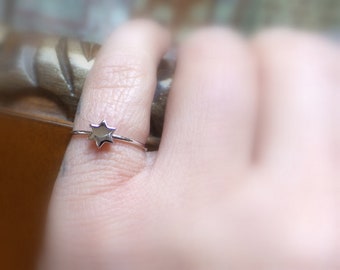 Star of David Ring / 14k Gold Star of David Ring / 14k White Gold Star of David / Dainty Star of David Ring / Everyday Star of David Ring