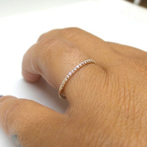 Stackable Diamond Wedding Ring 0.15 ct / 14k Gold Half Eternity Diamond Ring / Diamond band / Thin Diamond Ring / Dainty Diamond Ring