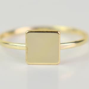 Signet Ring / Gold Signet Ring / 14k Gold Engravable Signet Ring / Personalized Signet Ring